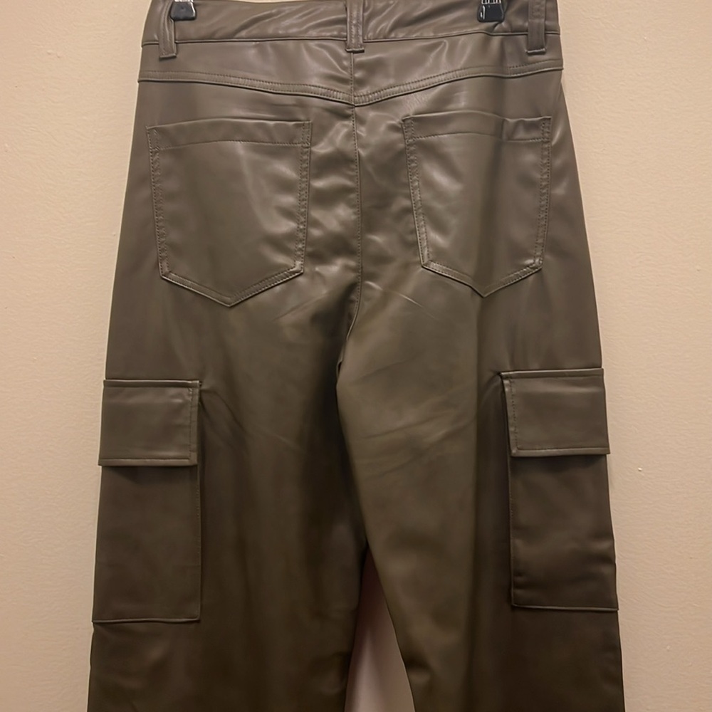 Zara’s Faux Leather Green Cargo Pants